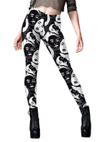 Women's Halloween Horror Hand Digital Print Yoga Leggings with Elastic Waistband - Lusy Store LLC