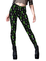Women's Halloween Horror Hand Digital Print Yoga Leggings with Elastic Waistband - Lusy Store LLC