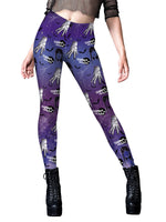 Women's Halloween Horror Hand Digital Print Yoga Leggings with Elastic Waistband - Lusy Store LLC