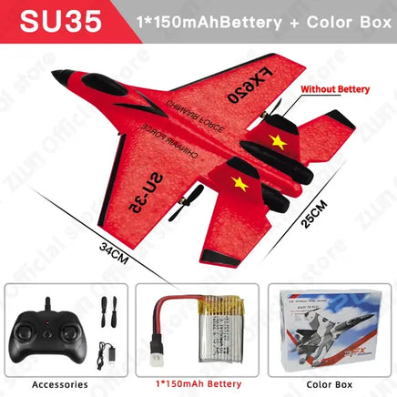 High-Flying RC Plane Red 1B Box SU35