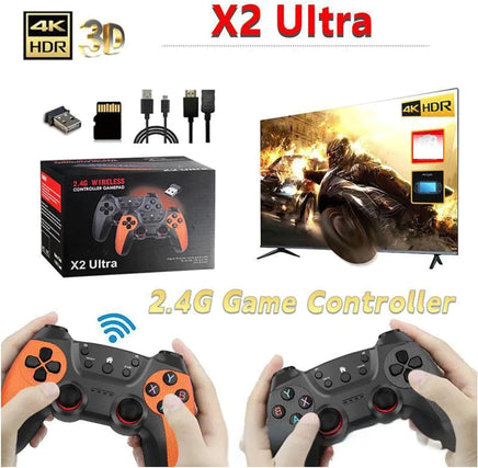 Lusy Store LLC X2 Ultra Retro Game Stick 4K, Plug and Play Video Gaming Console with 128G memory card Console