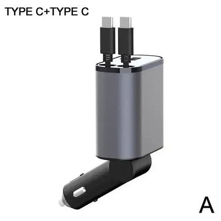 Retractable Car Charger TYPE C TYPE C 139×65×34.5mm