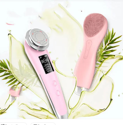 Electric Facial Cleanser Pore Cleaner Silicone Pink