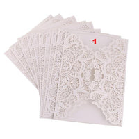 10 Pcs/Set Laser Cut Butterfly Vertical Invitations Cards Kits - Lusy Store