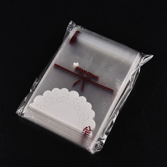 100Pcs Cute Lace Bow Print Gifts Bags Self-adhesive - Lusy Store