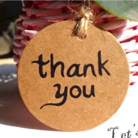 100pcs Kraft Paper Wedding Thank You Tag for Candy Gift Box - Lusy Store