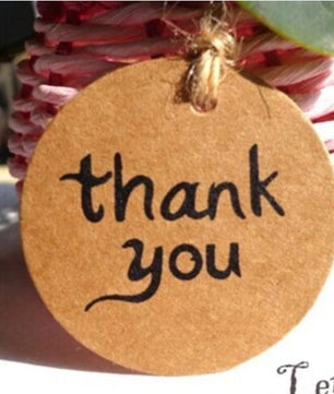 100pcs Kraft Paper Wedding Thank You Tag for Candy Gift Box - Lusy Store