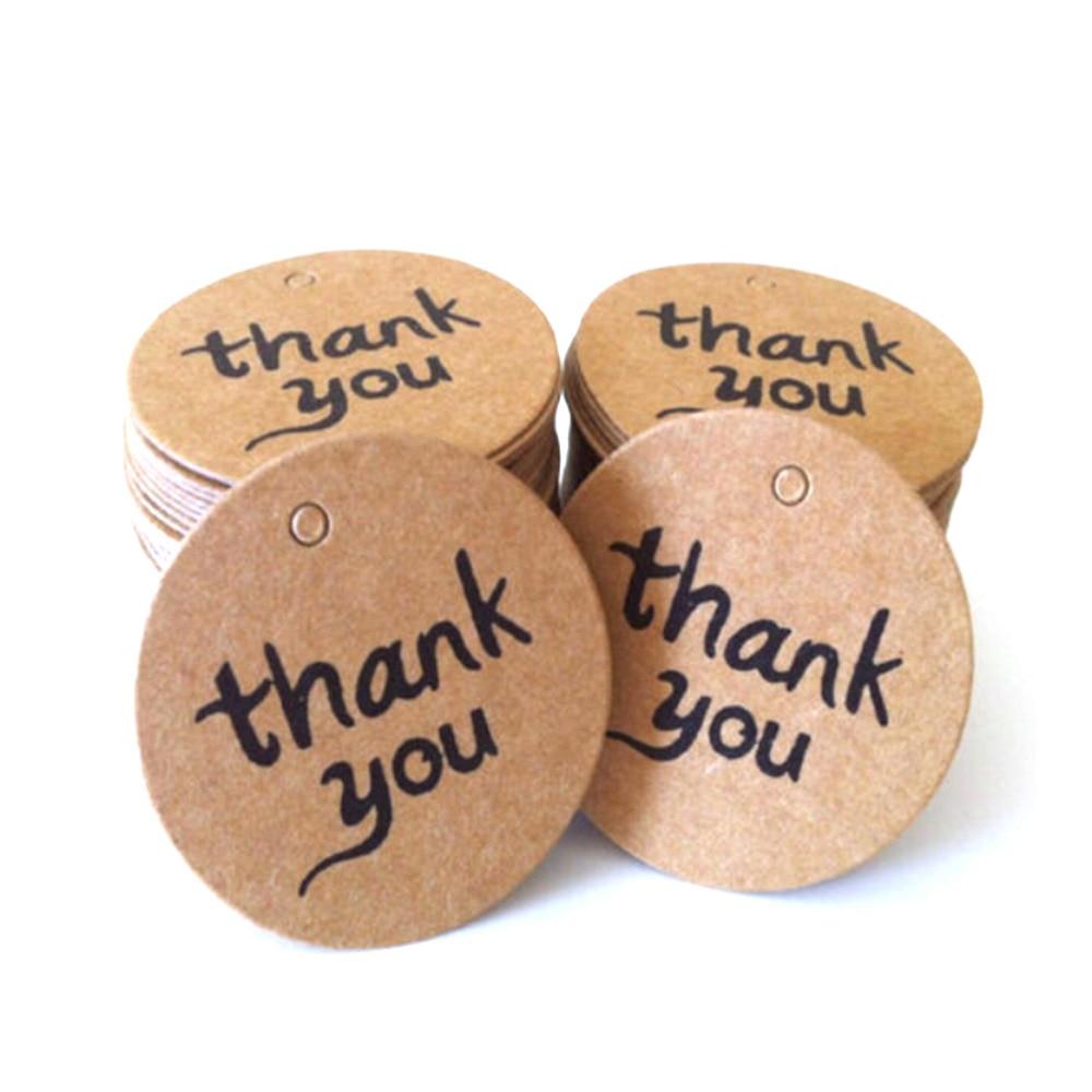 100pcs Kraft Paper Wedding Thank You Tag for Candy Gift Box - Lusy Store