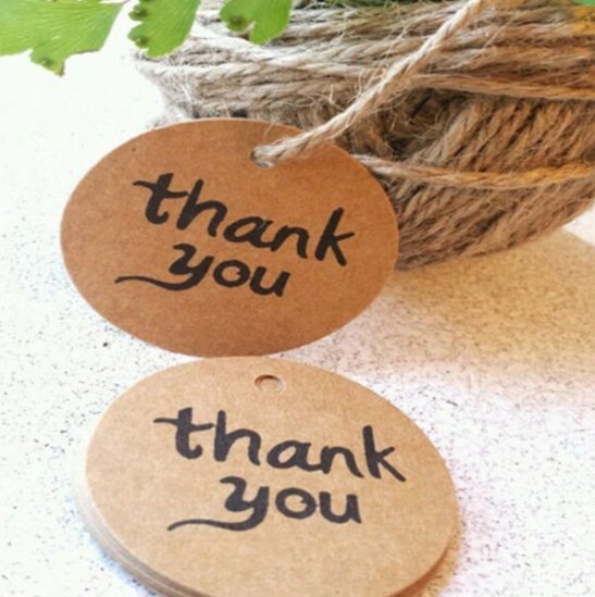 100pcs Kraft Paper Wedding Thank You Tag for Candy Gift Box - Lusy Store