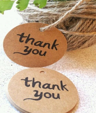 100pcs Kraft Paper Wedding Thank You Tag for Candy Gift Box - Lusy Store