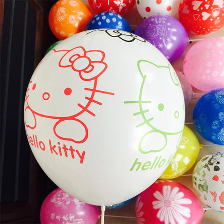 10PCS 12inch Printed Hello kitty Latex Balloons Inflatable Helium Air Balls - Lusy Store