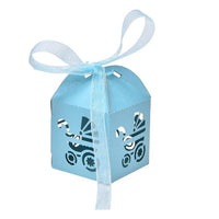 10Pcs Carriage Shape Party Gift Holder Baby Shower Candy Boxes With Ribbon Shower - Lusy Store