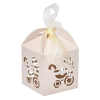 10Pcs Carriage Shape Party Gift Holder Baby Shower Candy Boxes With Ribbon Shower - Lusy Store