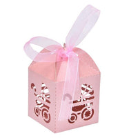 10Pcs Carriage Shape Party Gift Holder Baby Shower Candy Boxes With Ribbon Shower - Lusy Store