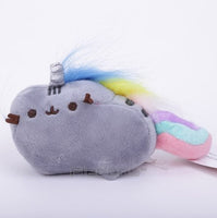 10pcs Pusheen Cat Mini Plush Toys with Keychain Soft Stuffed Pendant Dolls 9cm - Lusy Store