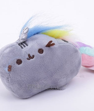 10pcs Pusheen Cat Mini Plush Toys with Keychain Soft Stuffed Pendant Dolls 9cm - Lusy Store