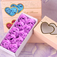 10Pcs Romantic Flavor Scented Bath Body Petal Rose Flower Soap - Lusy Store