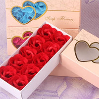 10Pcs Romantic Flavor Scented Bath Body Petal Rose Flower Soap - Lusy Store