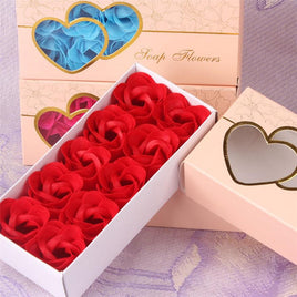 10Pcs Romantic Flavor Scented Bath Body Petal Rose Flower Soap - Lusy Store