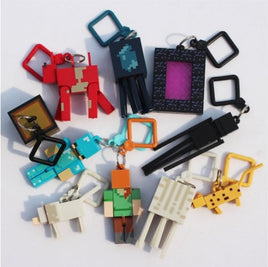 10pcs/lot Minecraft Micro World 2 Hanger Action Figure Toys Keychain Pendants 3D - Lusy Store