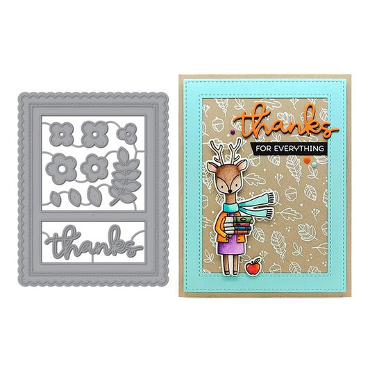 11Pcs/lot Rectangle Frame Flower Thanks Dies - Lusy Store