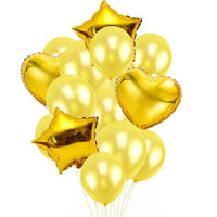 12 Confetti Balloons 14x/Set Latex Heart Champagne Star Balloons Foil Wedding Party - Lusy Store
