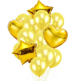 12 Confetti Balloons 14x/Set Latex Heart Champagne Star Balloons Foil Wedding Party - Lusy Store