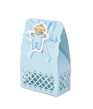 12Pcs Cute Boy And Girl Paper Baptism Baby Shower Candy Box Decoration Kid Favors - Lusy Store