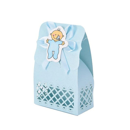 12Pcs Cute Boy And Girl Paper Baptism Baby Shower Candy Box Decoration Kid Favors - Lusy Store