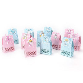 12Pcs Cute Boy And Girl Paper Baptism Baby Shower Candy Box Decoration Kid Favors - Lusy Store