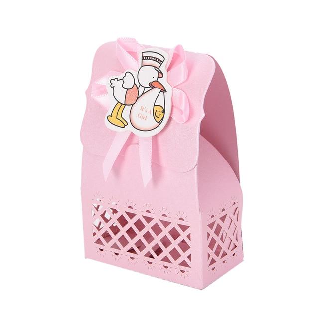 12Pcs Cute Boy And Girl Paper Baptism Baby Shower Candy Box Decoration Kid Favors - Lusy Store