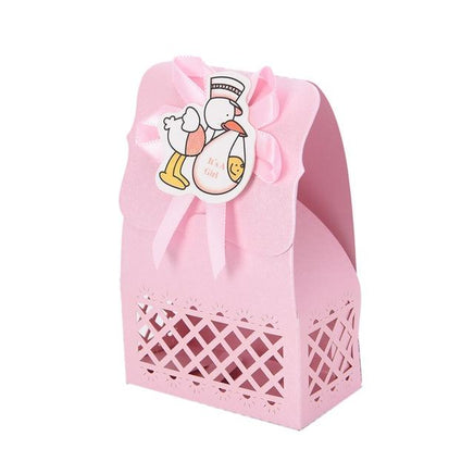 12Pcs Cute Boy And Girl Paper Baptism Baby Shower Candy Box Decoration Kid Favors - Lusy Store