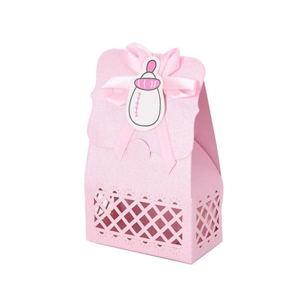 12Pcs Cute Boy And Girl Paper Baptism Baby Shower Candy Box Decoration Kid Favors - Lusy Store