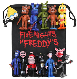 12pcs FNAF PVC Action Figures with Gift Bag Five Nights At Freddy's Freddy Fazbear Foxy brinqudoes - Lusy Store