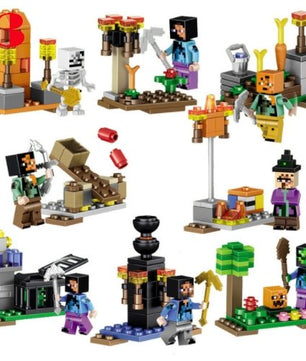 16Pcs/Lot Minecraft Steve Alex Zombie Enderman Reuben Skeleton Weapon Action Figures Toys - Lusy Store