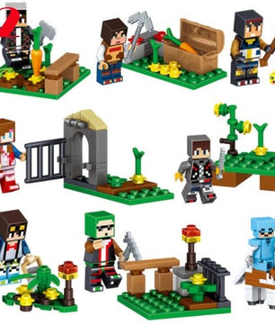 16Pcs/Lot Minecraft Steve Alex Zombie Enderman Reuben Skeleton Weapon Action Figures Toys - Lusy Store