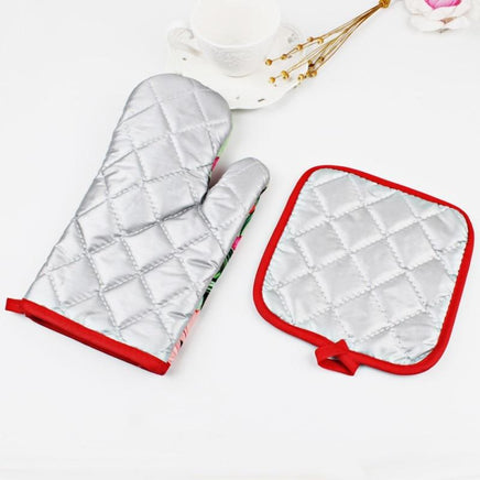 1Set Oven Mitts Christmas Baking Anti-Hot Gloves And Pad Oven And Microwave Insulation Mat For Home Xmas Party - Lusy Store