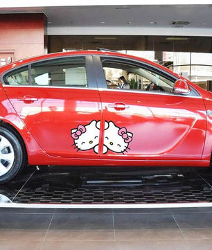2 X Cute Car Accessories Hello Kitty Side Door Sticker and Decal - Lusy Store
