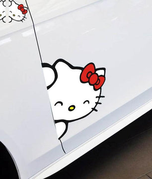 2 X Cute Car Accessories Hello Kitty Side Door Sticker and Decal - Lusy Store