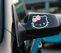 2 x Funny Hello Kitty Car Stickers Car Decal Rear View Mirror Decals - Lusy Store