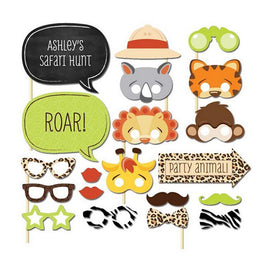 20 Pieces Fun Safari Jungle Animal Photo Booth Props on A Stick Baby Shower Kids First Birthday - Lusy Store