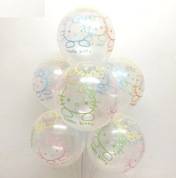 20pcs 12inch Printed Hello kitty Balloons Inflatable Transparent Cartoon Latex Balloons - Lusy Store
