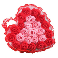 24Pcs Rose Flower Soap Heart Scented Bath Body Petal Rose Flower Soap Wedding Decoration - Lusy Store