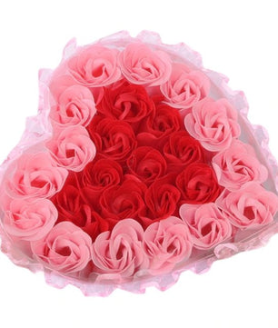 24Pcs Rose Flower Soap Heart Scented Bath Body Petal Rose Flower Soap Wedding Decoration - Lusy Store