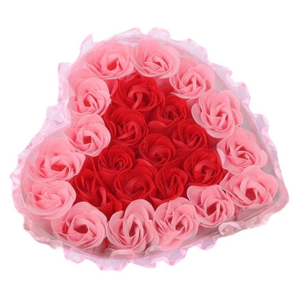 24Pcs Rose Flower Soap Heart Scented Bath Body Petal Rose Flower Soap Wedding Decoration - Lusy Store