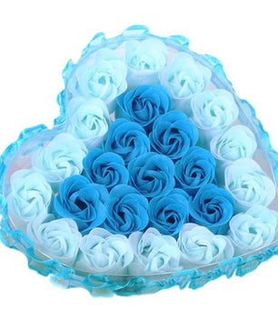 24Pcs Rose Flower Soap Heart Scented Bath Body Petal Rose Flower Soap Wedding Decoration - Lusy Store