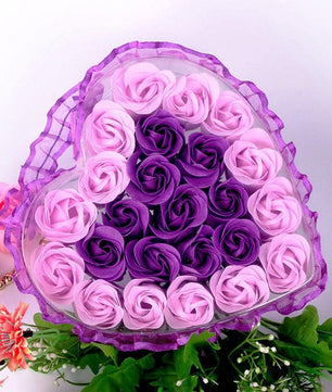 24Pcs Rose Flower Soap Heart Scented Bath Body Petal Rose Flower Soap Wedding Decoration - Lusy Store