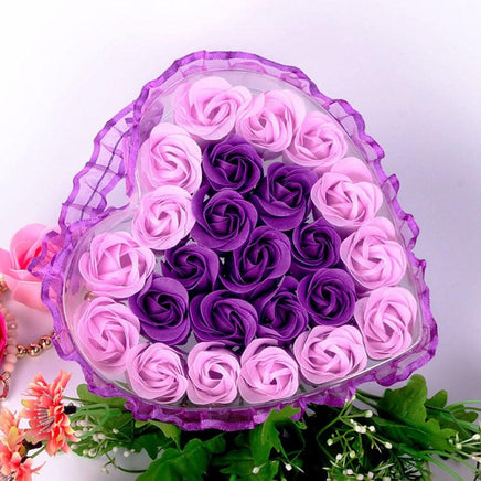 24Pcs Rose Flower Soap Heart Scented Bath Body Petal Rose Flower Soap Wedding Decoration - Lusy Store