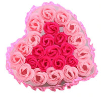 24Pcs Rose Flower Soap Heart Scented Bath Body Petal Rose Flower Soap Wedding Decoration - Lusy Store