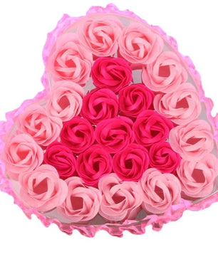 24Pcs Rose Flower Soap Heart Scented Bath Body Petal Rose Flower Soap Wedding Decoration - Lusy Store